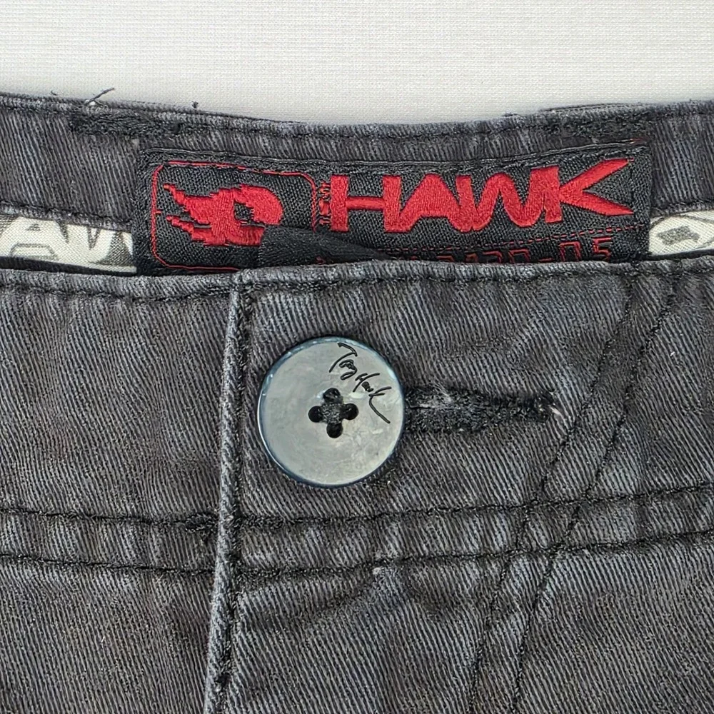 Vintage Tony Hawk Cargo Shorts Mens 38 Black Skate Casual Utility Pockets 90s